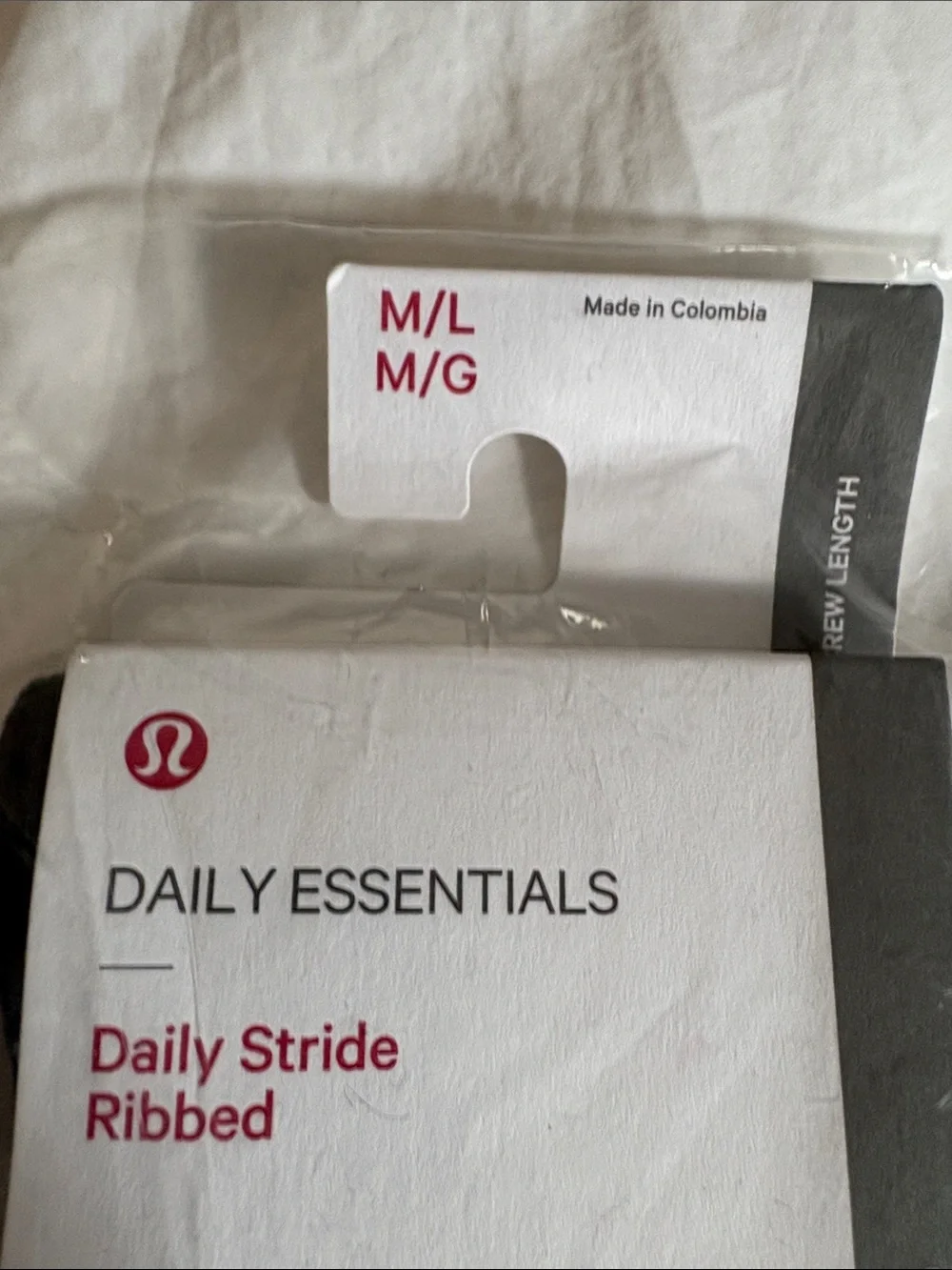 Lululemon Daily Stride Ribbed Crew Socks - Black/White